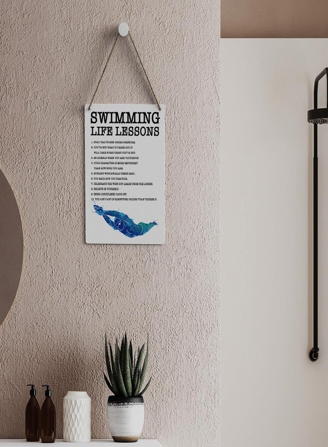 SENJIAN Inspirational Quotes Swimmer Gifts Rustic Wall Decorations Motivational Farmhouse Wall Hanging Decor Encouragement Best Team Gifts Decorative Wood Plaque for Home Office Bedroom Bathroom Living Room - Image 5